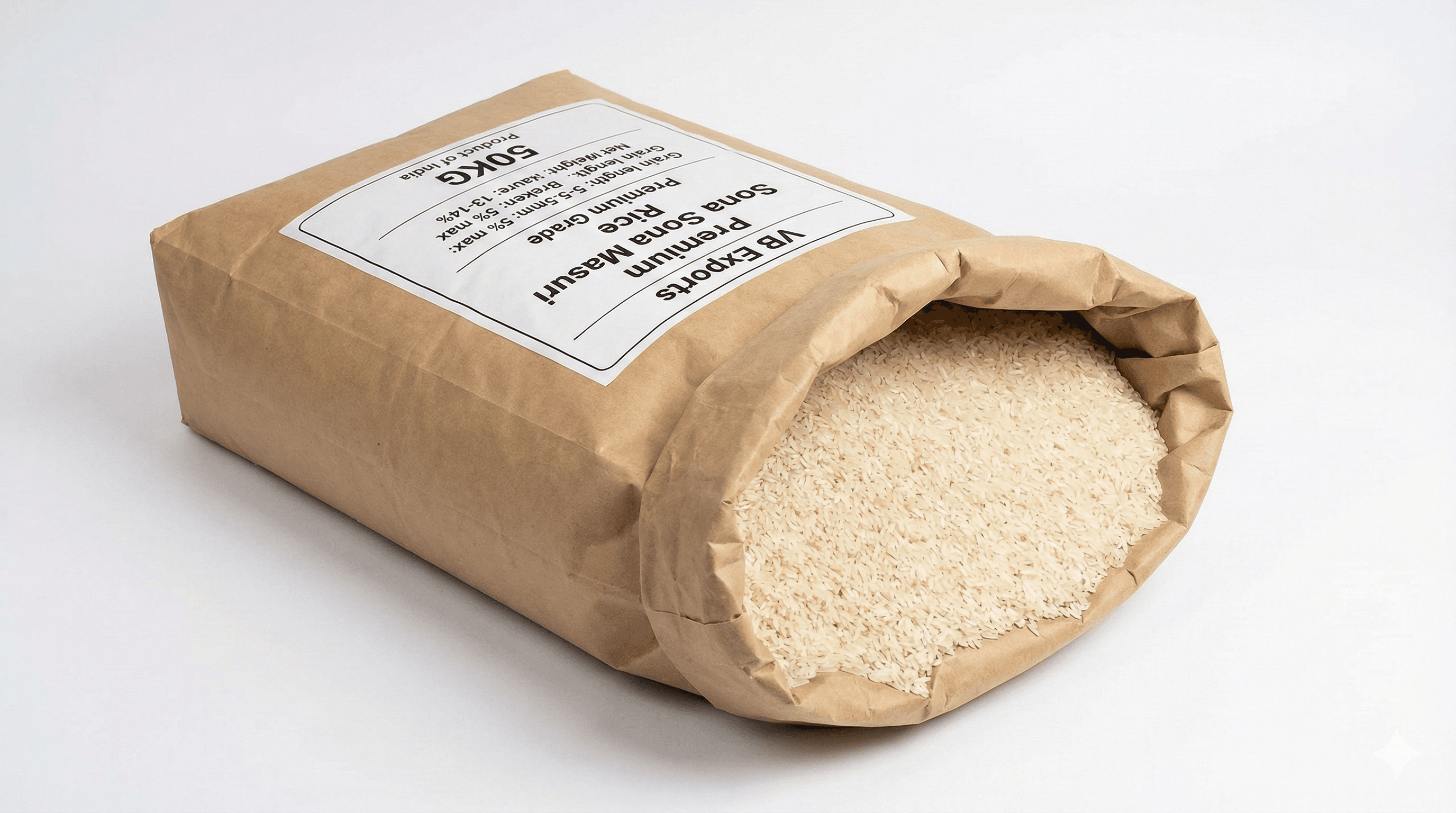 Sona Masoori Rice - Light Fluffy Non-Basmati - Medium Grain - India Exporter | VB Exports